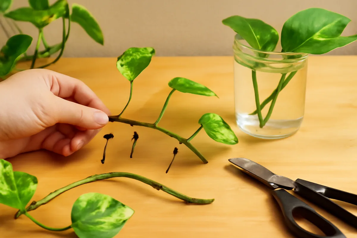 Propagazione del pothos: la sequenza di tagli che accelera la crescita